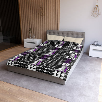 Blessed Feathers in Purple Microfiber Duvet Cover