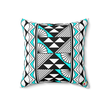 Sun and Rain in Turquoise Spun Polyester Square Pillow
