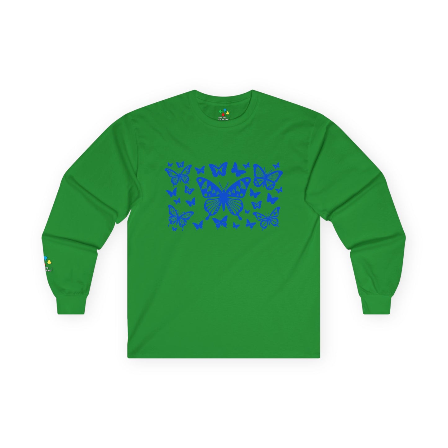 Butterfly Dance in Blue Unisex Long Sleeve Tee