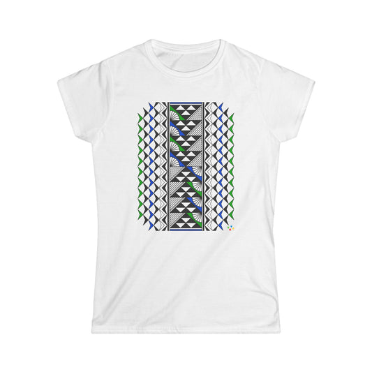 Green/Blue Southwest Sun and Rain Women's Softstyle Tee