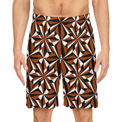 Desert Flower in Rust Basketball Shorts