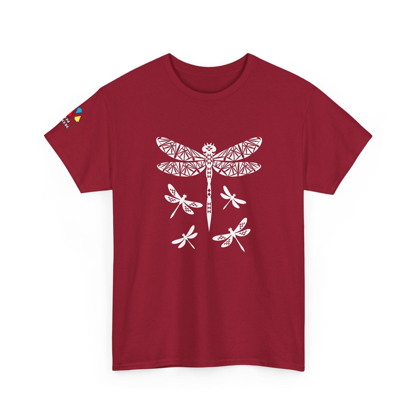 Native Dragonfly in White Gildan Unisex Tee