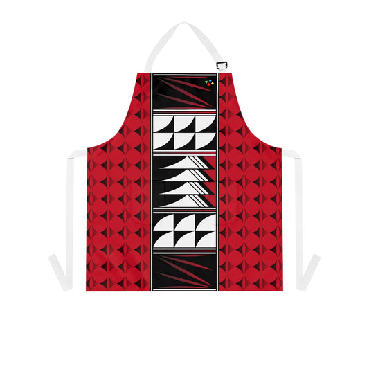 Feather Blessing on Dark Red Two Pocket Apron