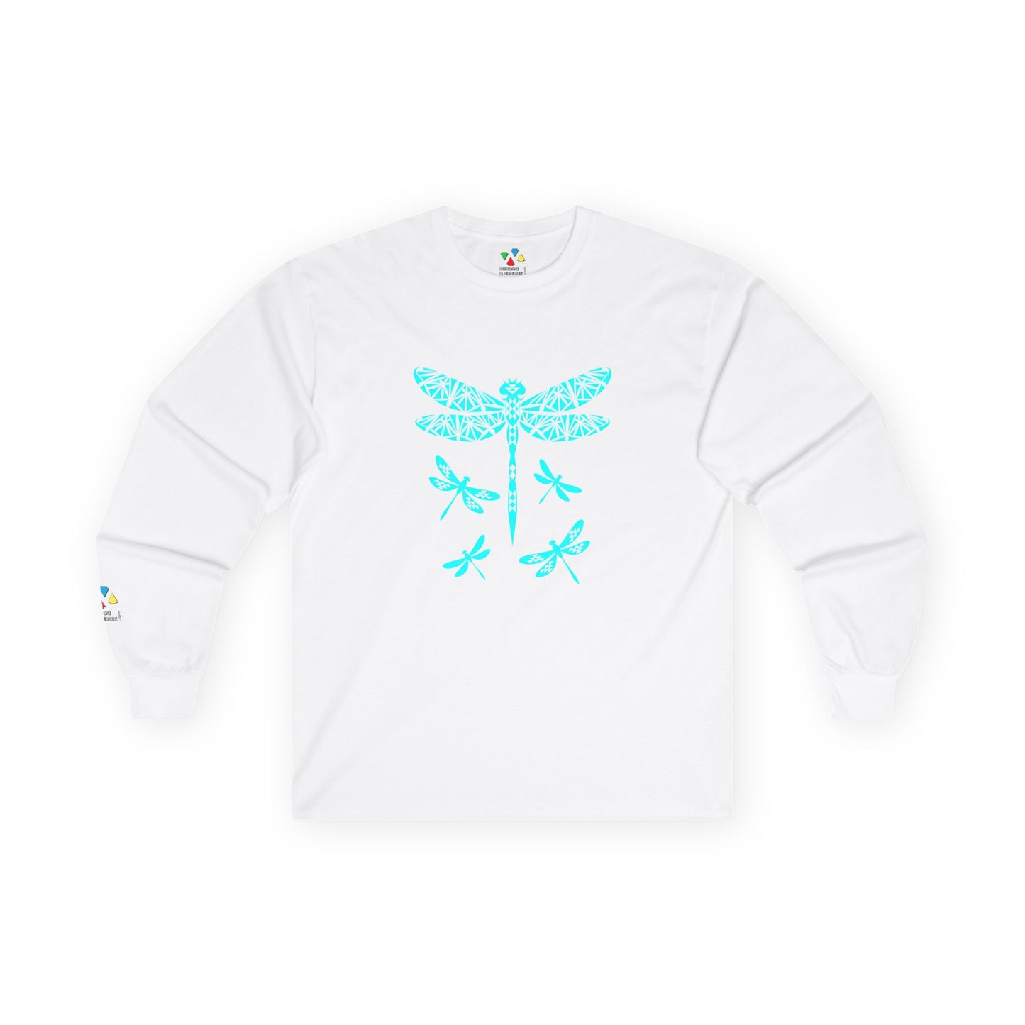 Native Dragonfly in Turquoise Unisex Long Sleeve Tee