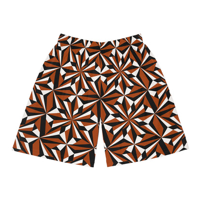 Desert Flower in Rust Basketball Shorts