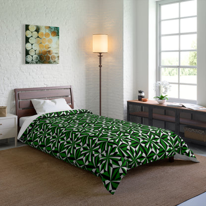 Southwest Desert Flower in Green Comforter