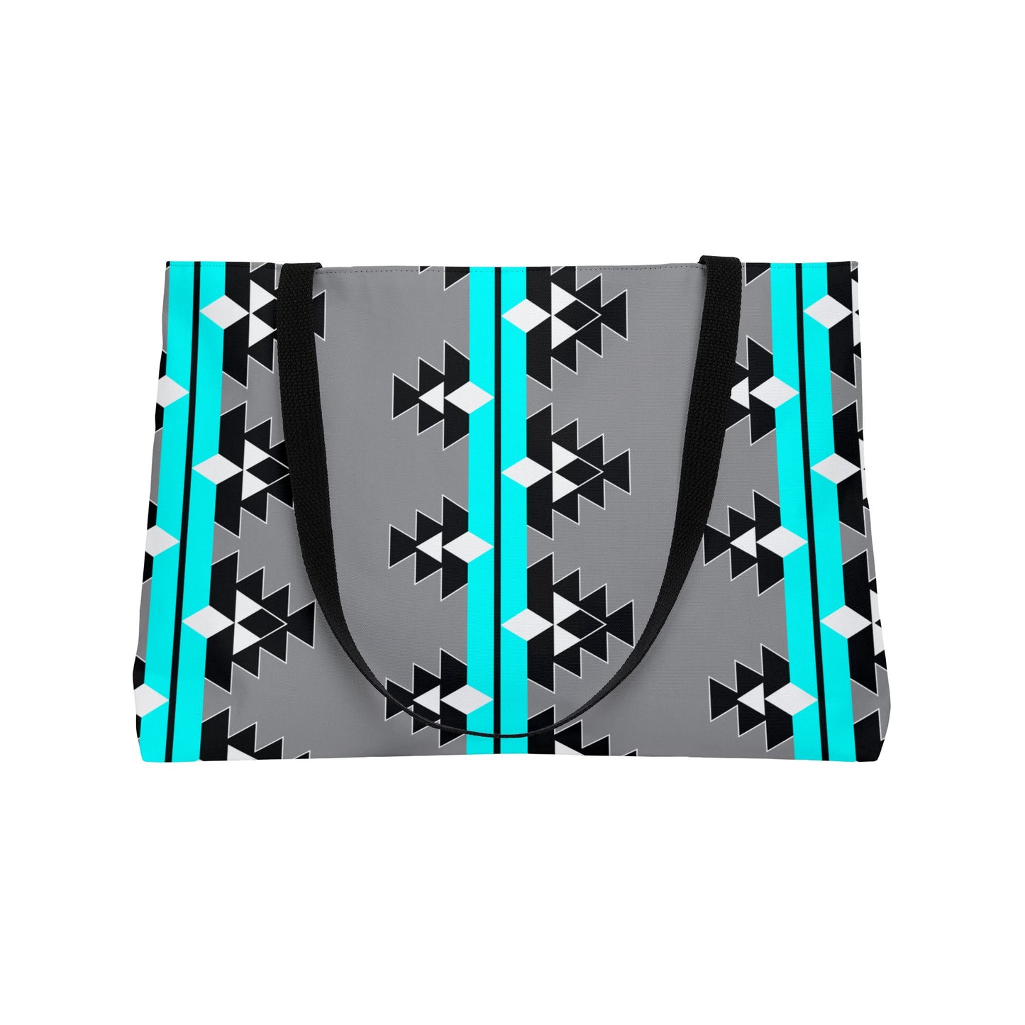 Native Woven Stories in Turquoise Weekender Tote Bag