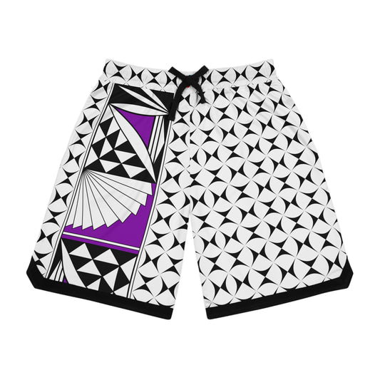 Southwest Sunrise in Purple Basketball Rib Shorts