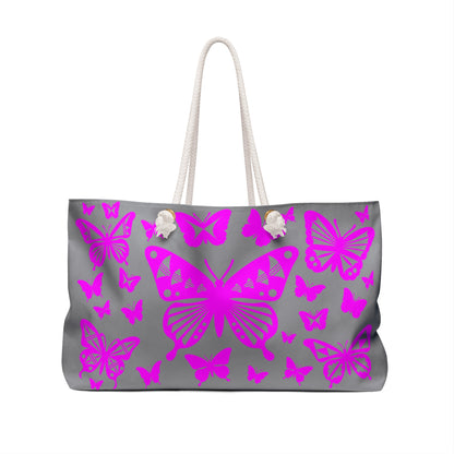 Pink Butterfly Burst Weekender Bag
