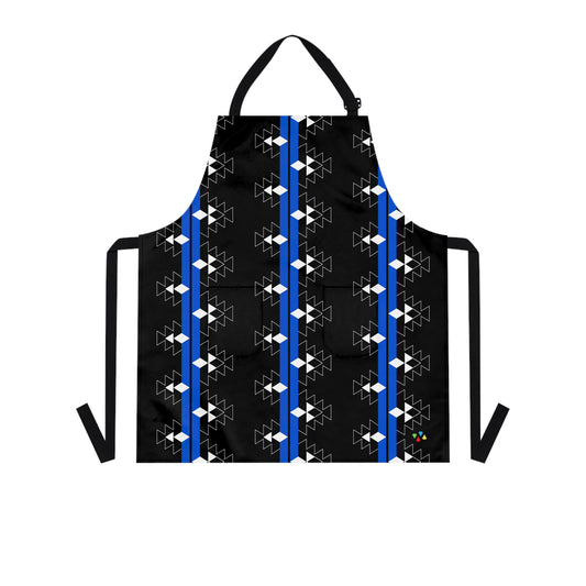 Blue/Black Native Stories Two Pocket Apron