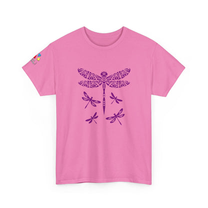 Native Dragonfly in Purple Gildan Unisex Tee
