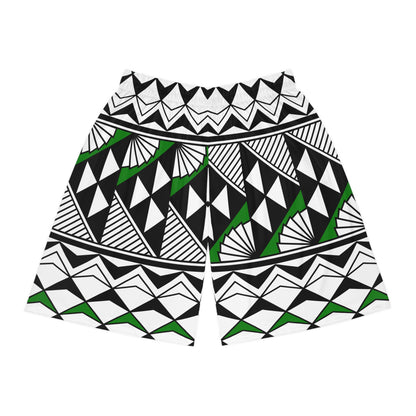 Sun and Rain in Green Basketball Shorts