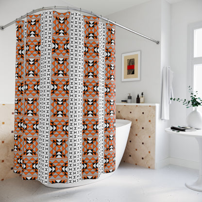 Southwest Mountains in Orange Shower Curtains