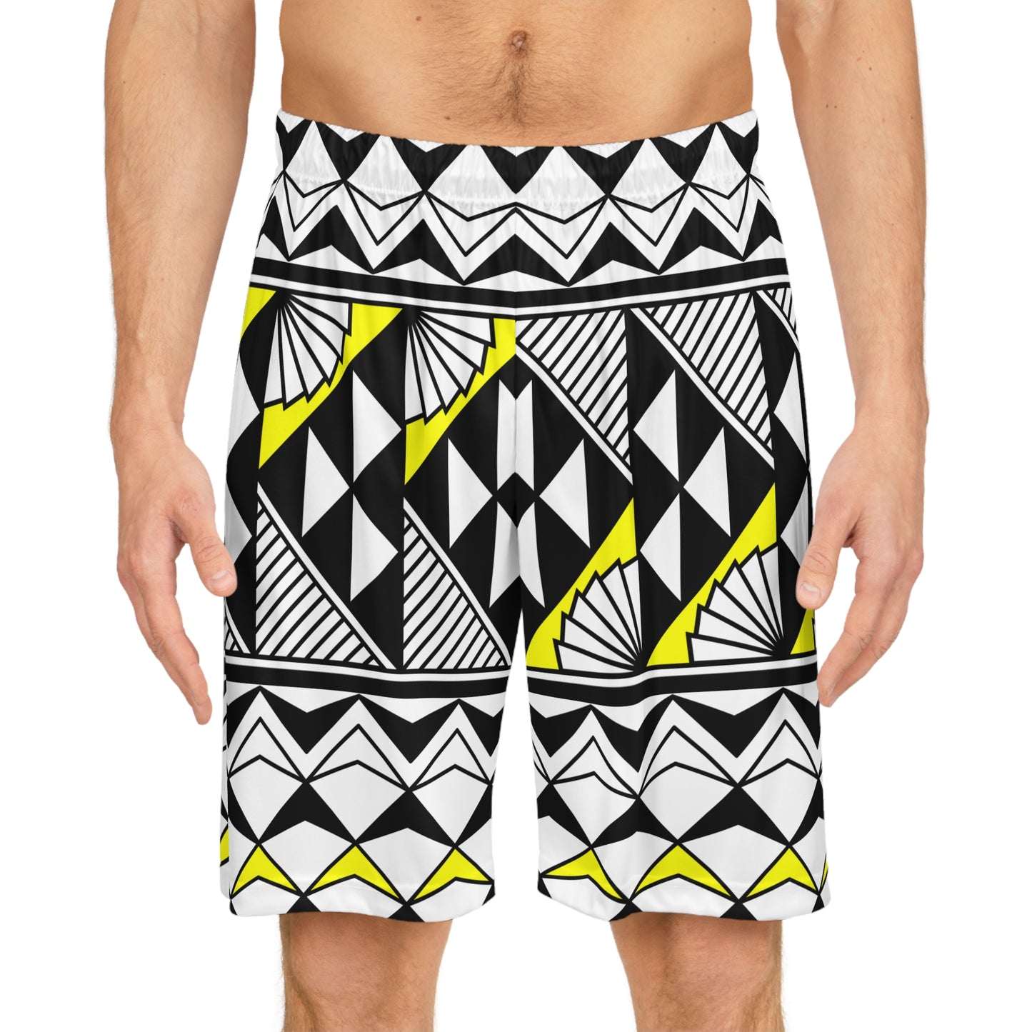 Sun and Rain  in Yellow Basketball Shorts