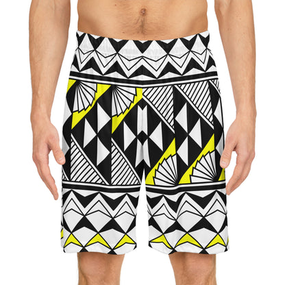 Sun and Rain  in Yellow Basketball Shorts