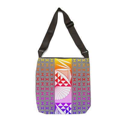 Gray Rainbow Southwest Sunrise Adjustable Tote Bag