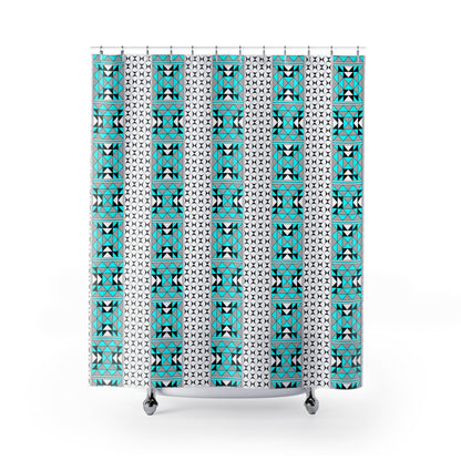 Southwest Mountains in Turquoise Shower Curtains