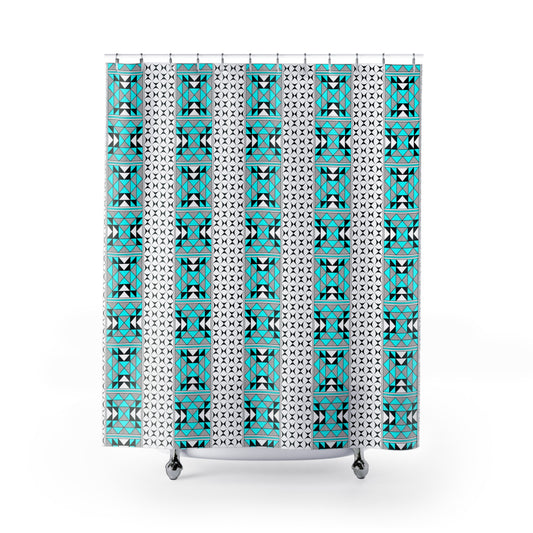 Southwest Mountains in Turquoise Shower Curtains