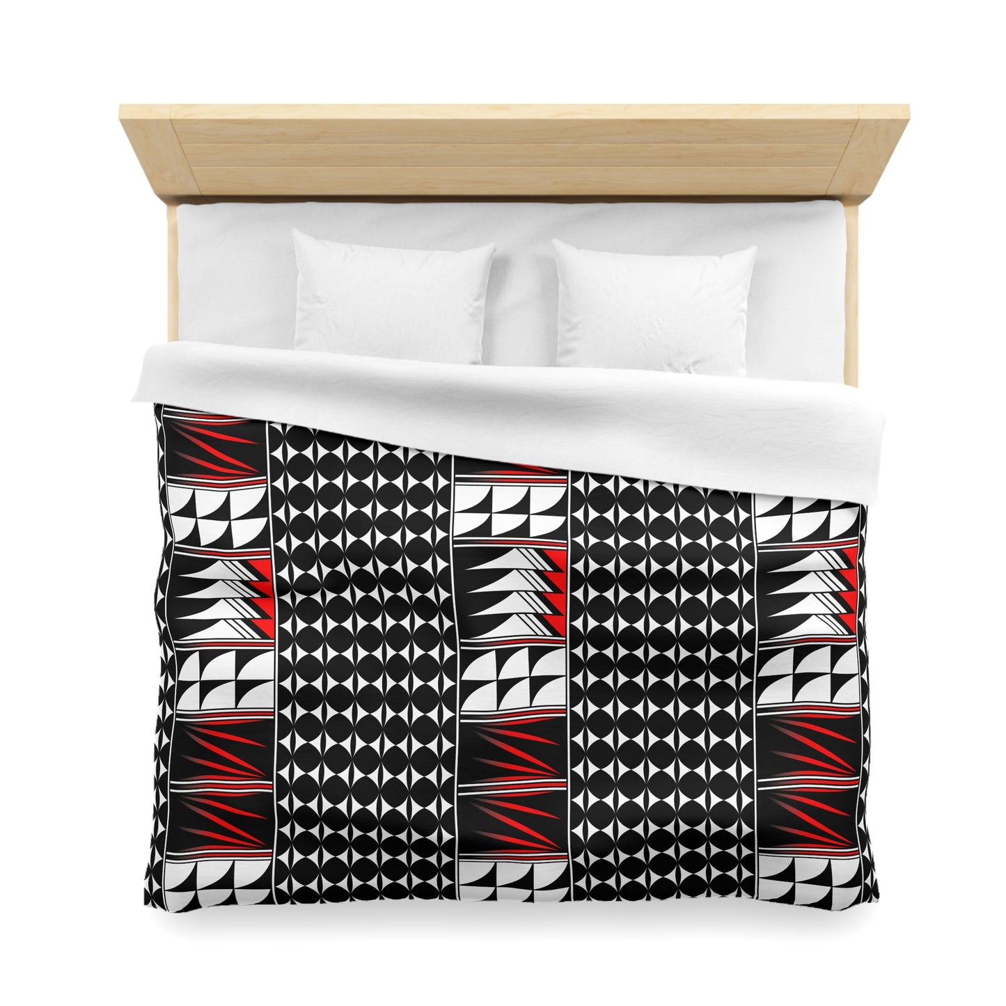 Blessed Feathers in Red Microfiber Duvet Cover