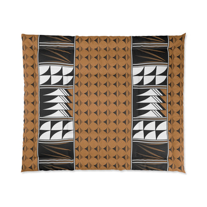 Southwest Feather Blessing on Light Brown Comforter