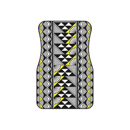 Sun and Rain in Yellow Car Mats (Set of 4)