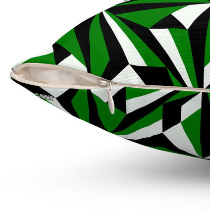 Desert Flowers in Green Square Pillow