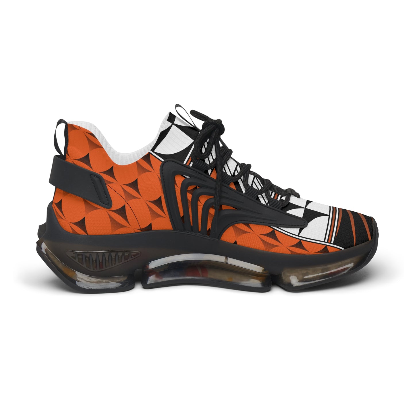 Feather Blessing on Orange Women's Mesh Sneakers