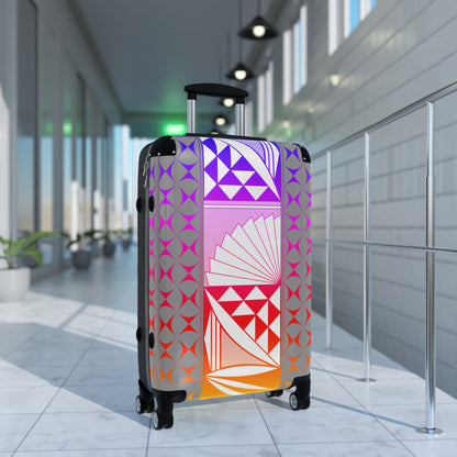 Rainbow Sunrise on Silver Suitcases