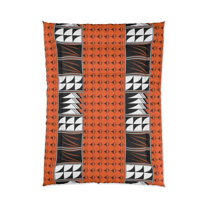 Southwest Feather Blessing on Orange Comforter