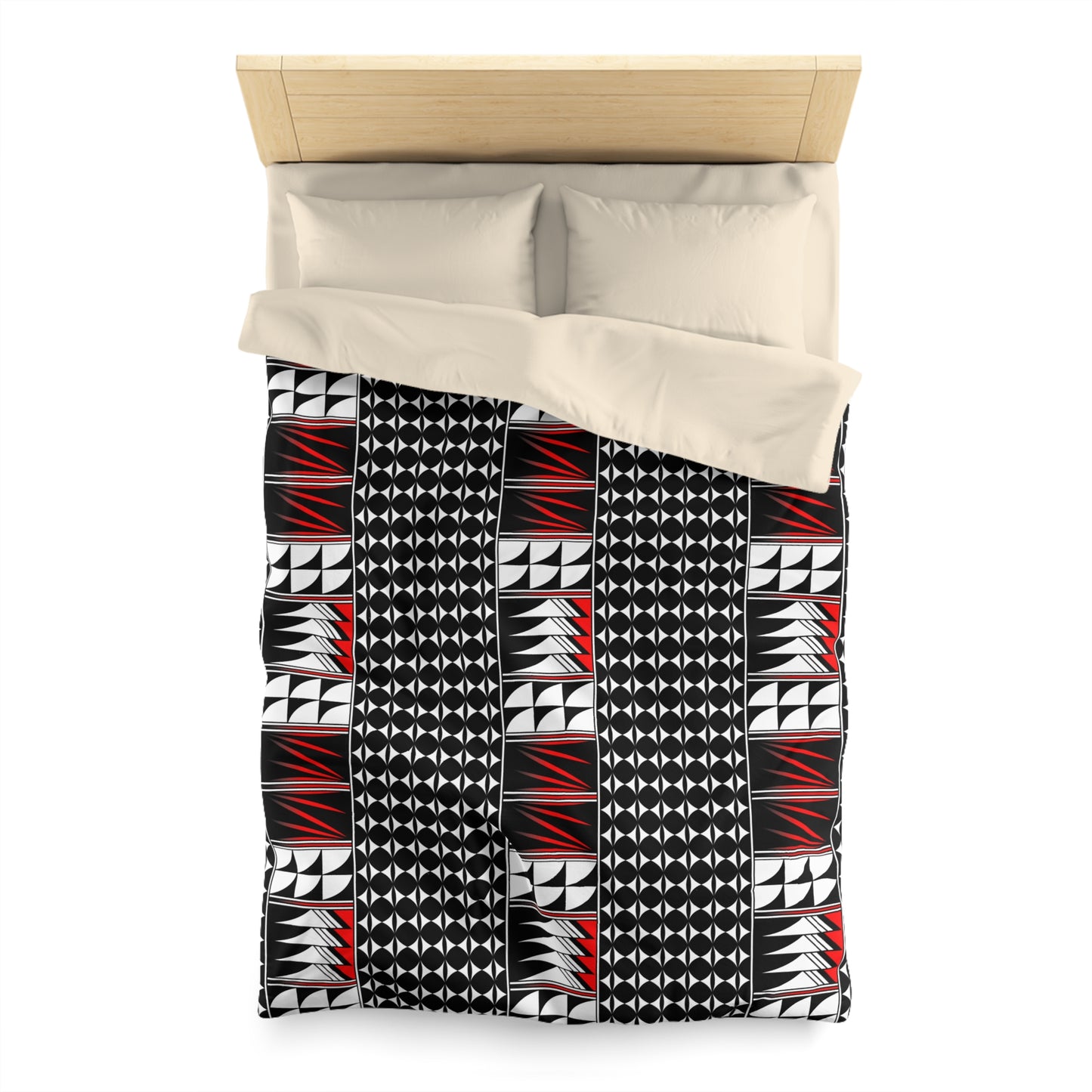 Blessed Feathers in Red Microfiber Duvet Cover