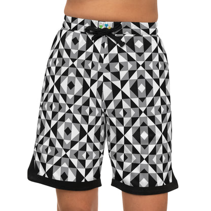 Gray Sacred Mountains Basketball Rib Shorts