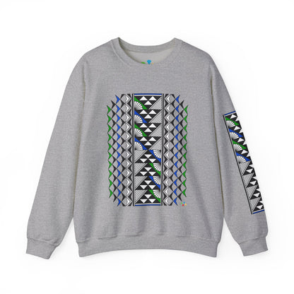 Sun and Rain in Green/Blue Unisex Sweatshirt