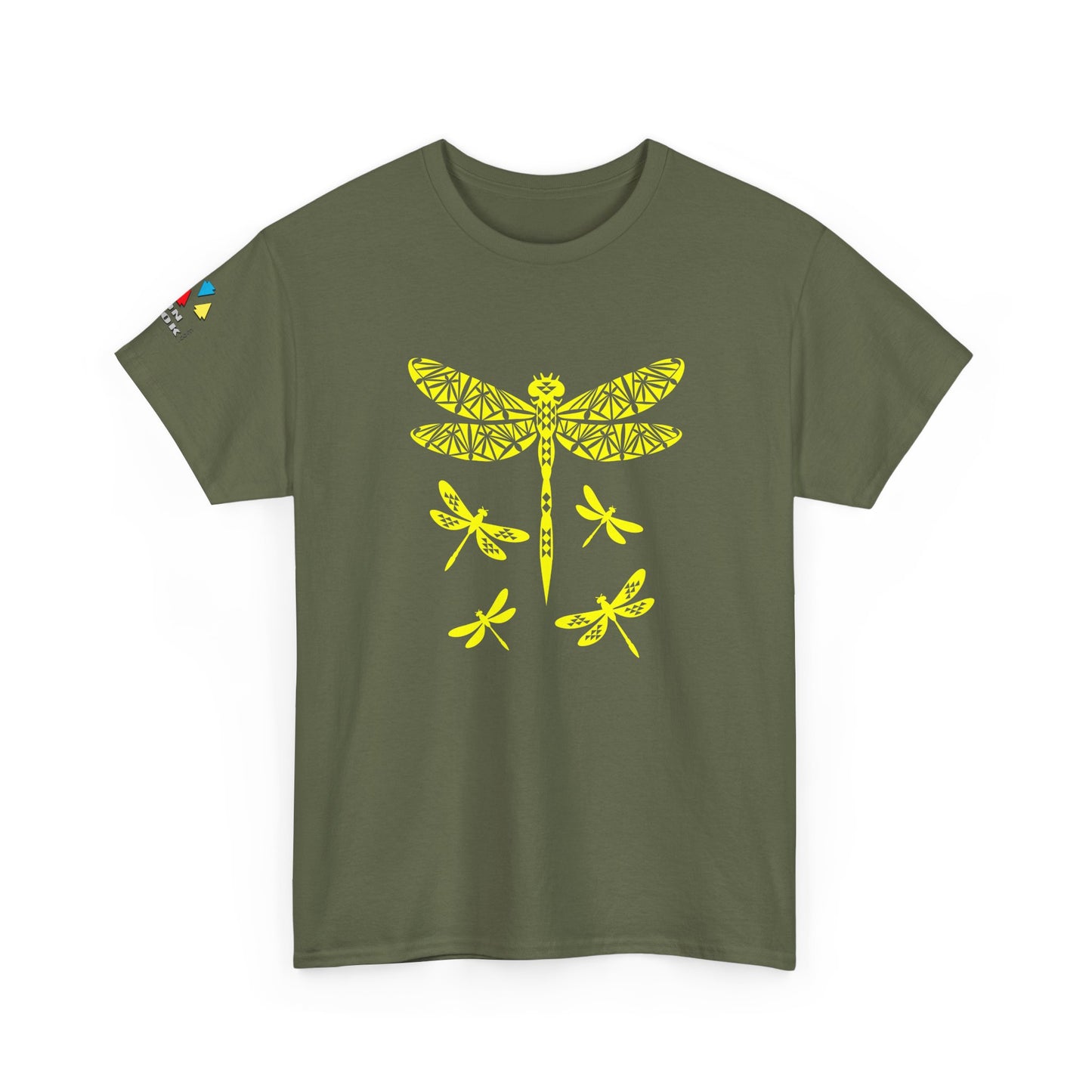 Native Dragonfly in Yellow Gildan Unisex Tee