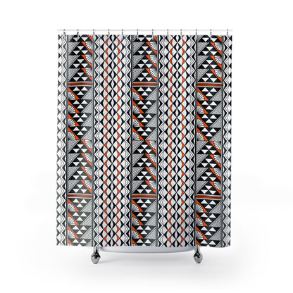 Southwest Rain and Sun in Orange Shower Curtains