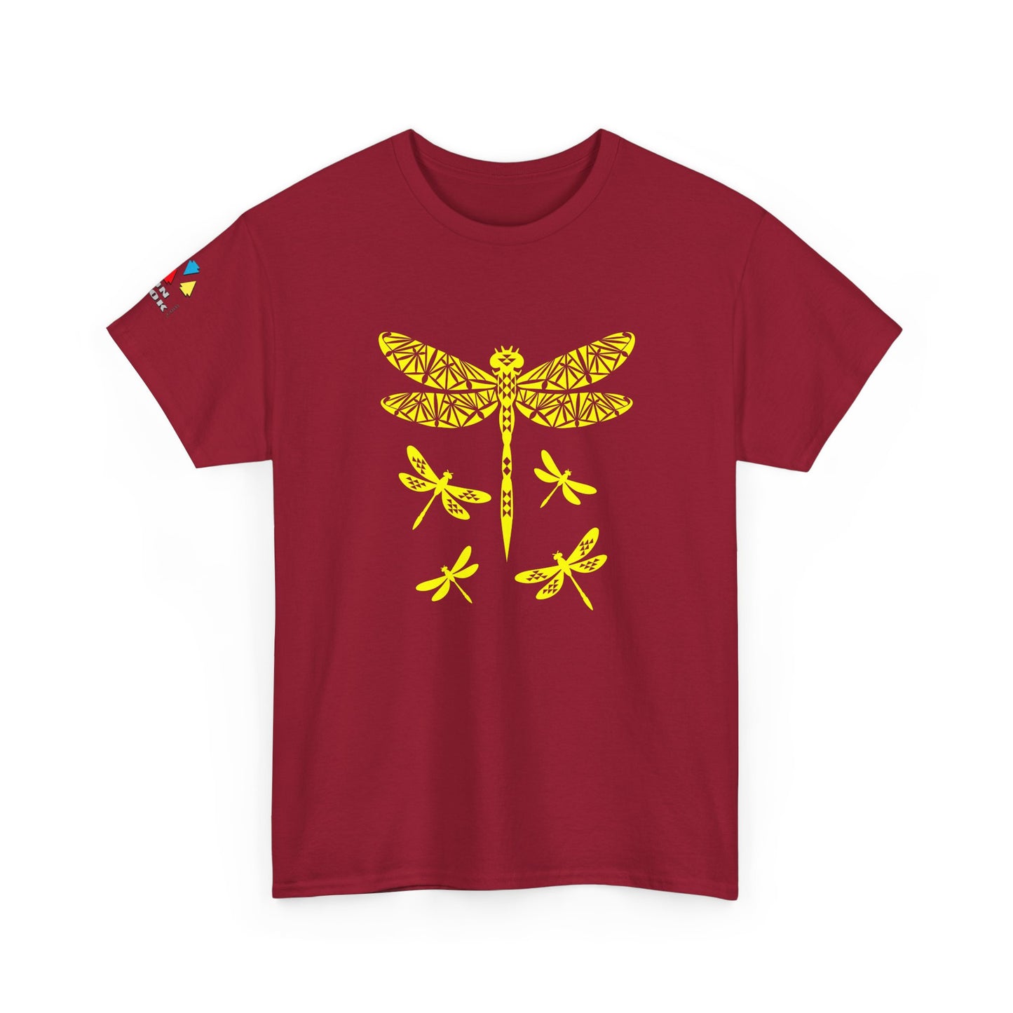 Native Dragonfly in Yellow Gildan Unisex Tee