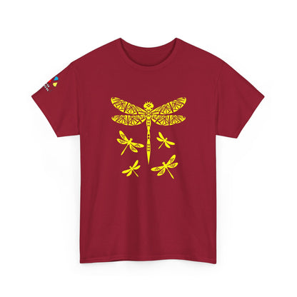 Native Dragonfly in Yellow Gildan Unisex Tee