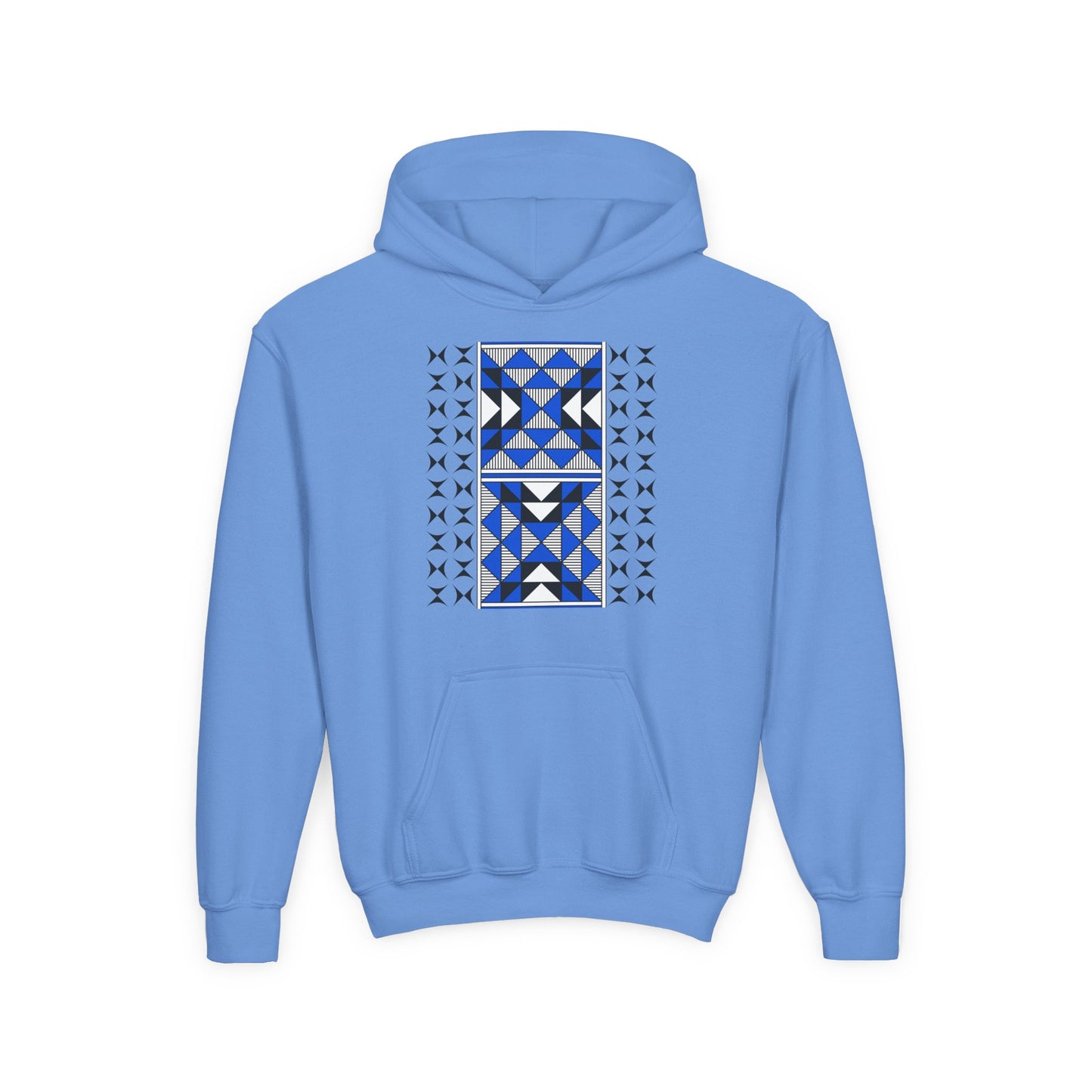 Sacred Mountains in Blue Youth Heavy Blend Hooded Sweatshirt