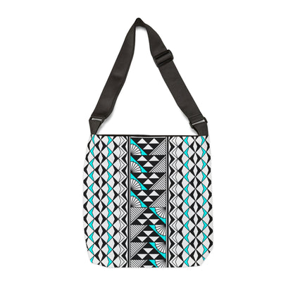 Turquoise Native Sun and Rain Adjustable Tote Bag