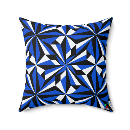 Desert Flowers in Blue Square Pillow