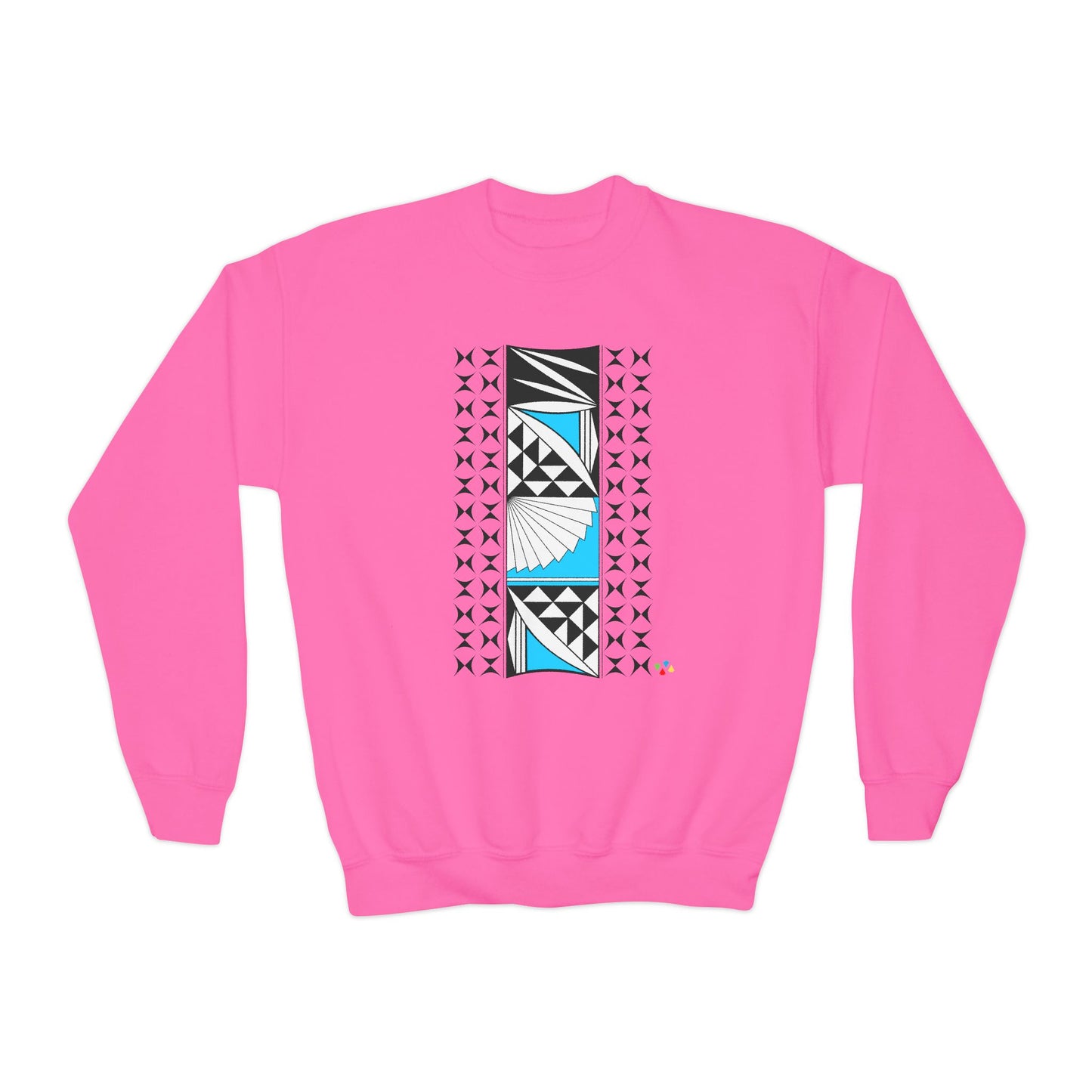 Southwest Sunrise in Turquoise Youth Crewneck Sweatshirt