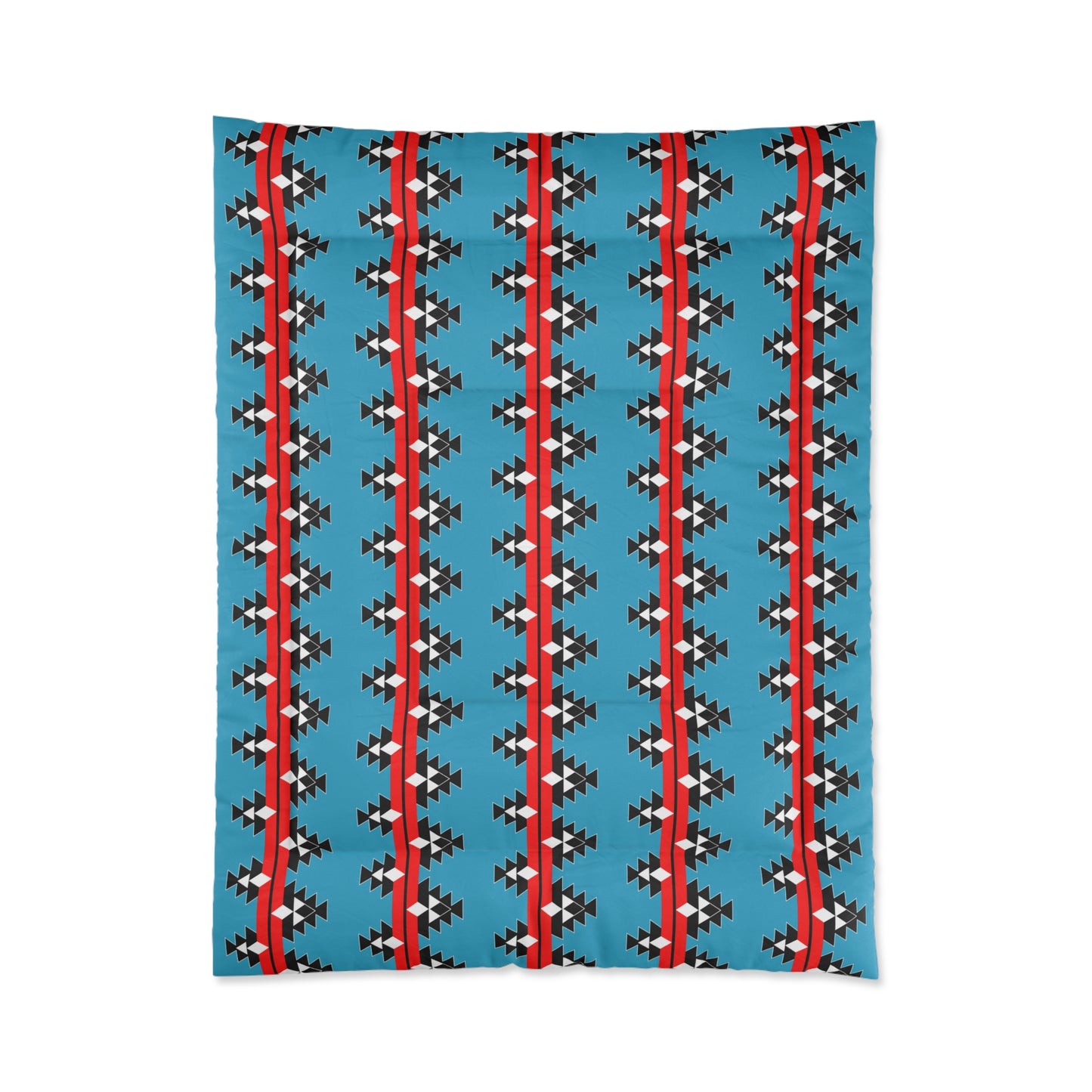 Native Woven Stories on Turquoise Comforter