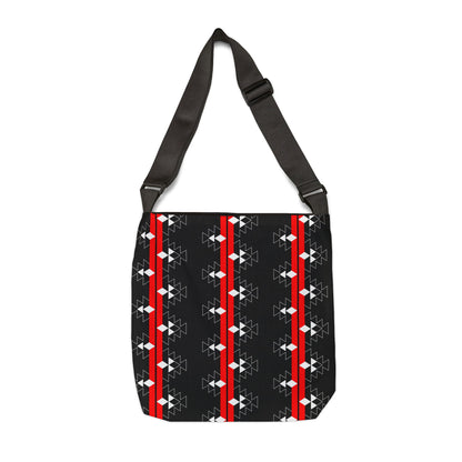 Native Stories in Red/Black Adjustable Tote Bag
