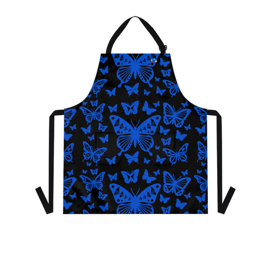 Native Butterflies in Blue Two Pocket Apron