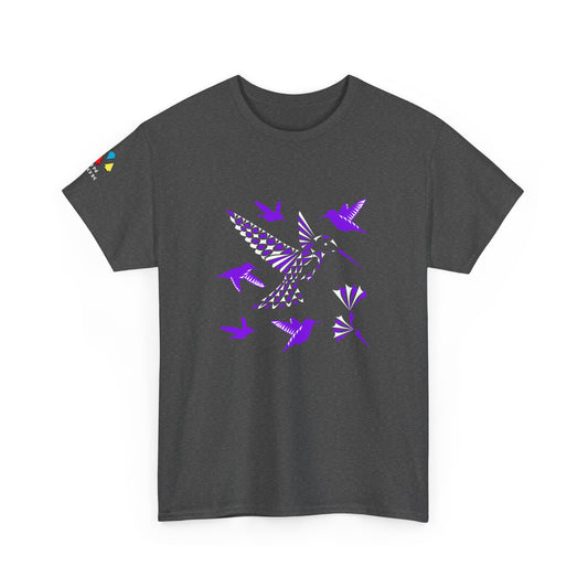 Hummingbird Blessing in Purple Gildan Unisex Tee