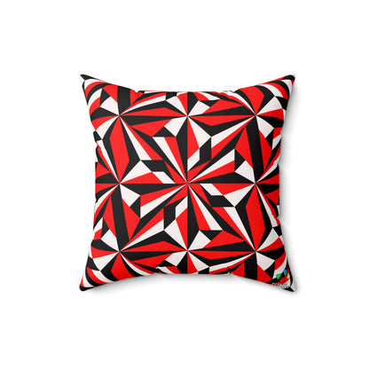 Desert Flowers in Red Square Pillow