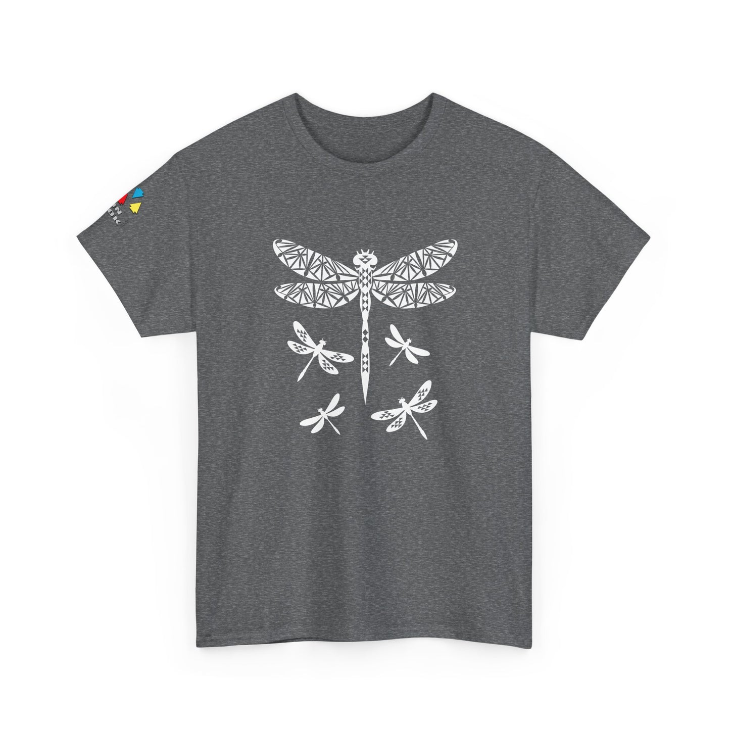 Native Dragonfly in White Gildan Unisex Tee