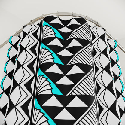 Turquoise Sun and Rain Shower Curtains