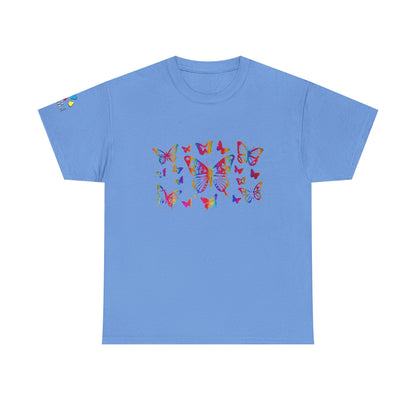 Metallic Rainbow Rain Butterflies Gildan Unisex Tee