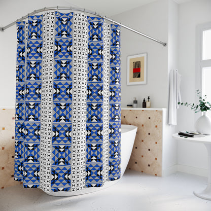 Southwest Mountains in Blue Shower Curtains