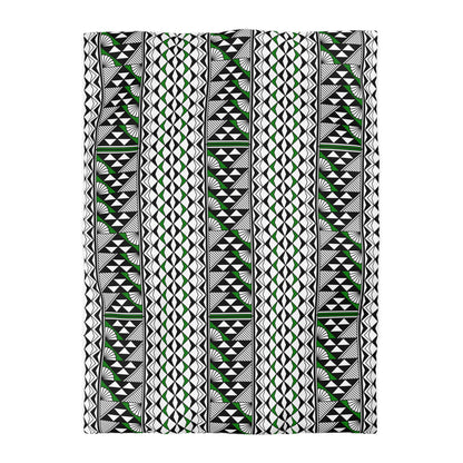 Sun and Rain in Green Microfiber Duvet Cover